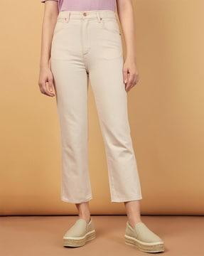 flat-front straight fir trousers