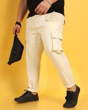 flat-front straight fit cargo pants