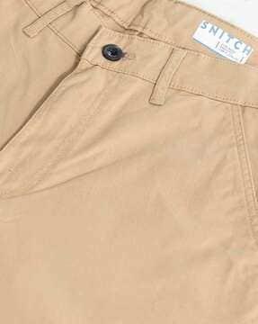 flat-front straight fit cargo pants