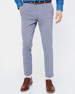 flat-front straight fit pants