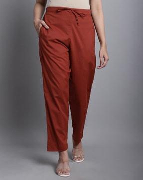 flat-front straight fit pants