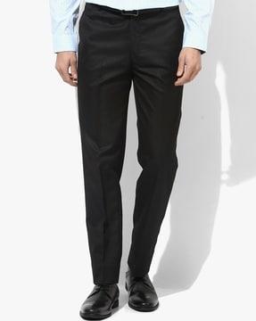 flat front straight fit trousers