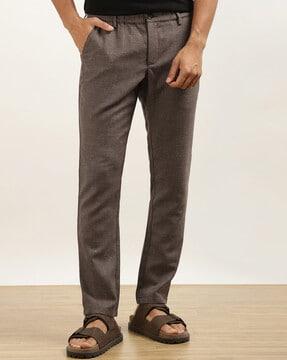 flat-front straight fit trousers