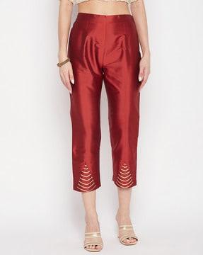 flat-front straight fit trousers