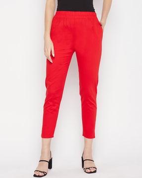 flat-front straight fit trousers