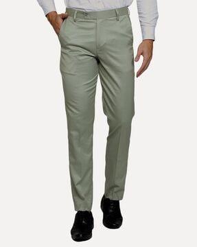 flat-front straight fit trousers