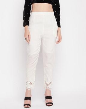 flat-front straight fit trousers