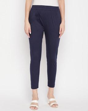 flat-front straight fit trousers