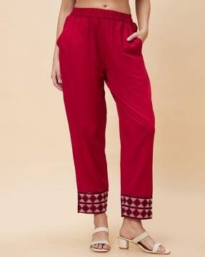 flat-front straight fit trousers