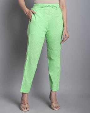 flat-front straight fit trousers