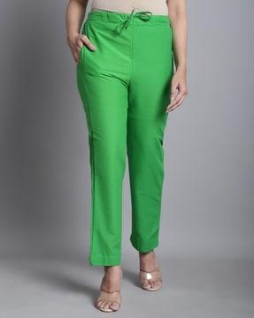 flat-front straight fit trousers