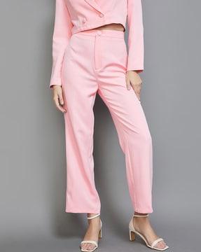 flat-front straight trousers