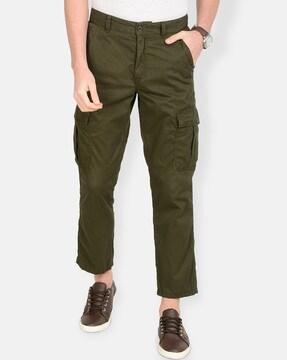 flat-front tapered fit cargo pants