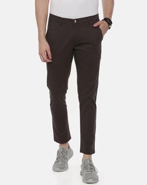 flat-front tapered fit chinos