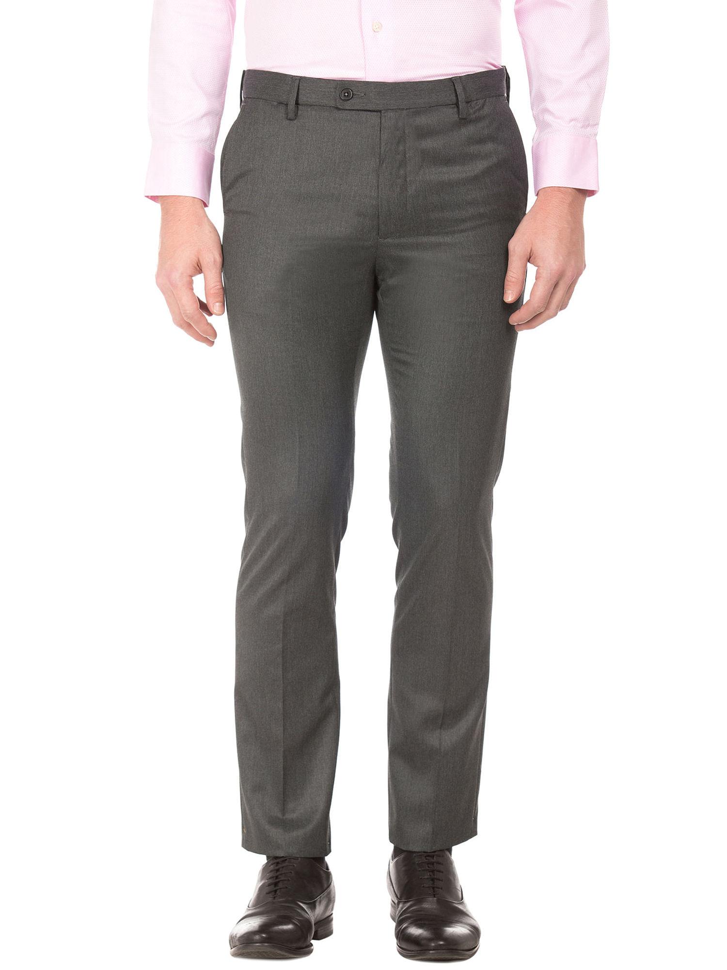flat front tapered fit trousers