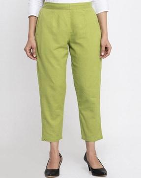 flat-front tapered fit trousers