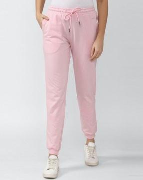 flat-front trousers with drawstring waist