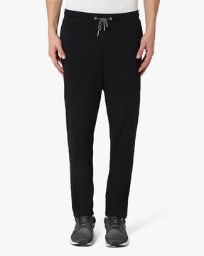 flat-front trousers with drawstring waist