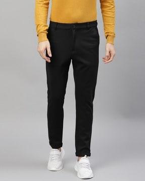 flat-front trousers with insert pockets