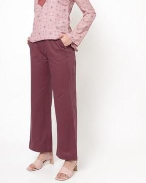 flat-front trousers with insert pockets