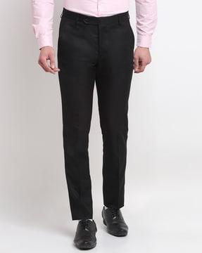 flat-front trousers with insert pockets