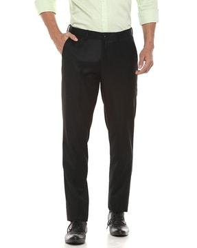 flat front trousers with insert pockets