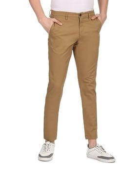 flat-front trousers with insert pockets