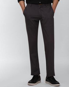 flat-front trousers with insert pockets