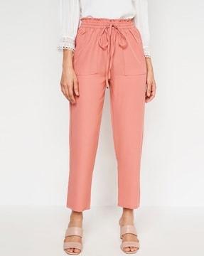 flat-front trousers with insert pockets