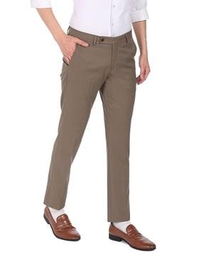 flat-front trousers with insert pockets