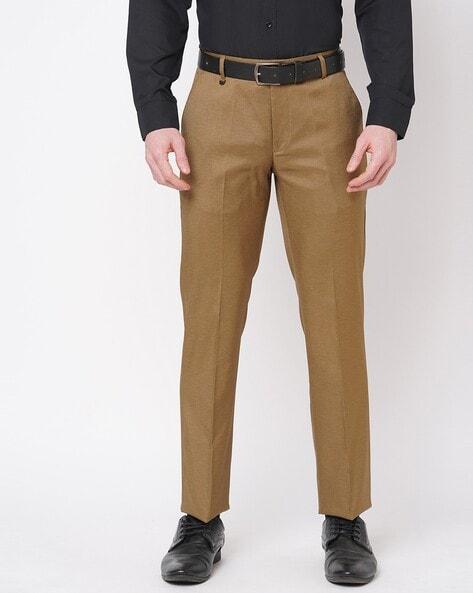 flat-front trousers with insert pockets