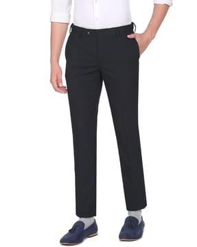 flat-front trousers with insert pockets