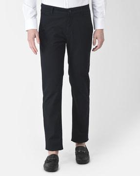 flat-front trousers with insert pockets