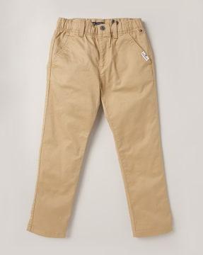 flat-front trousers with insert pockets