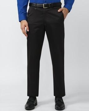 flat-front trousers with insert pockets