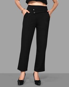 flat-front trousers with insert pockets