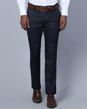 flat-front trousers with insert pockets