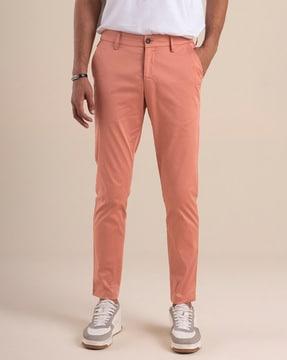 flat-front trousers with insert pockets