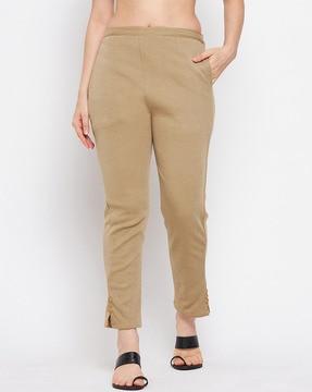 flat-front trousers with insert pockets