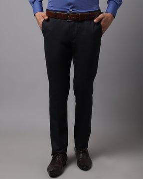 flat-front trousers with insert pockets