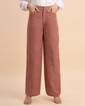 flat-front trousers with insert pockets