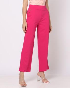 flat-front trousers with insert pockets