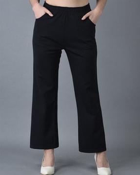 flat-front trousers with insert pockets