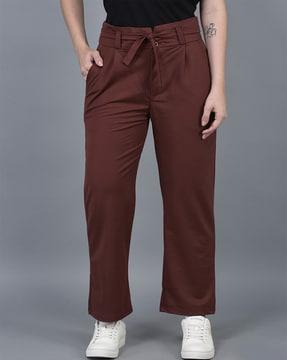 flat-front trousers with insert pockets