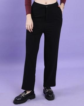 flat-front trousers with insert pockets