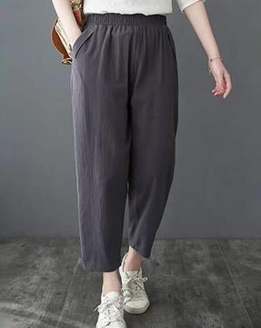 flat-front trousers with insert pockets