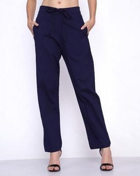 flat-front trousers with insert pockets