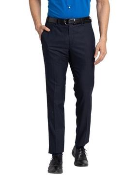 flat-front trousers with insert pockets