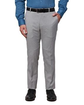 flat-front trousers with insert pockets