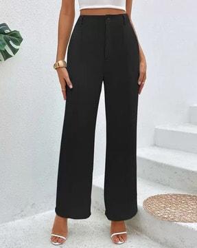 flat-front trousers with insert-pockets